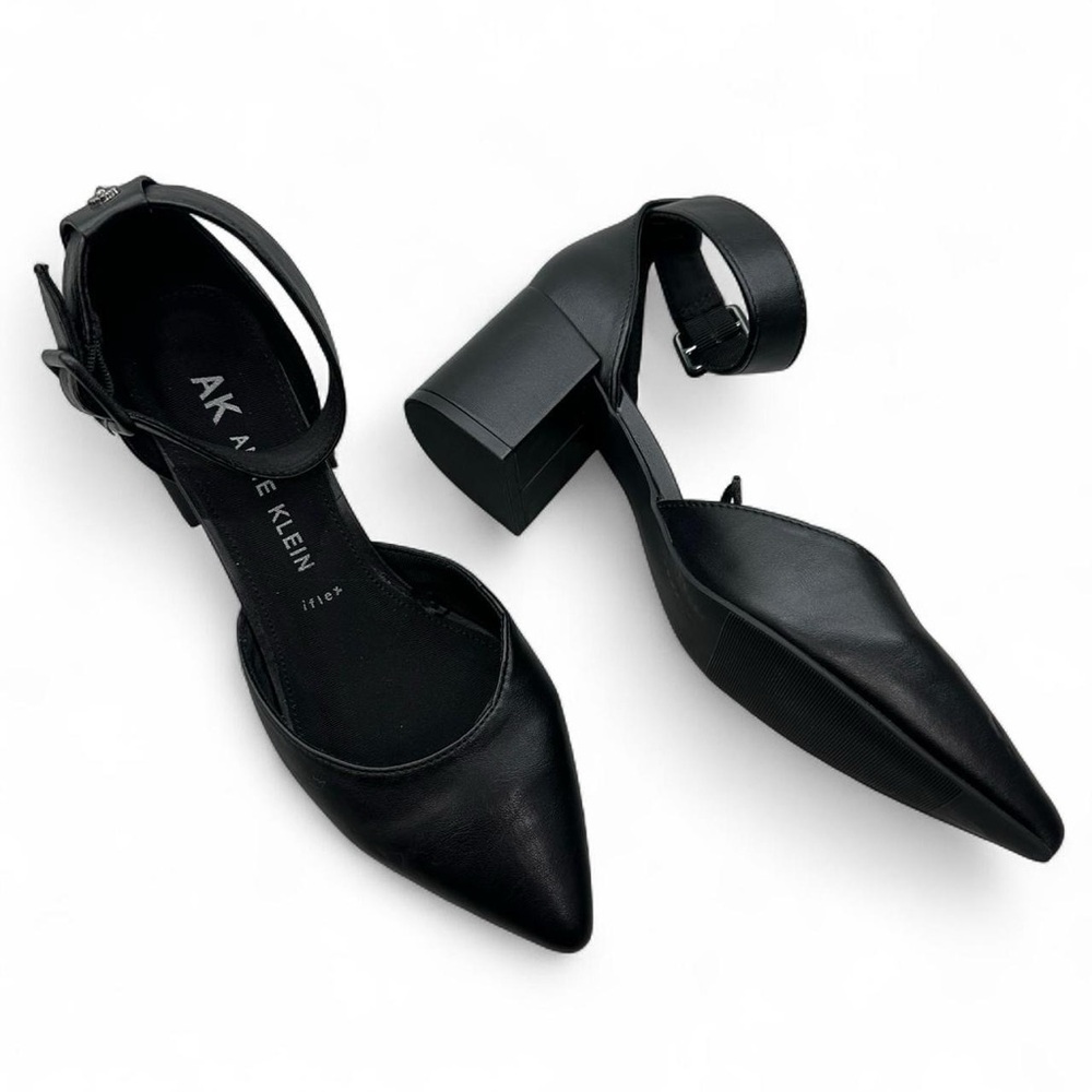 Anne Klein Black Ankle Strap Heels